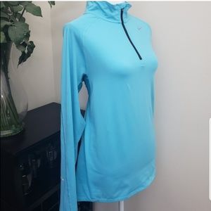 Nike Element Dry Fit Blue Half Zip Pullover Top